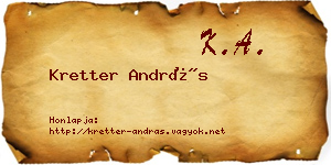 Kretter András névjegykártya